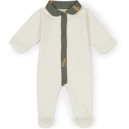 Tutina in cotone con piedini e colletto Gloop!