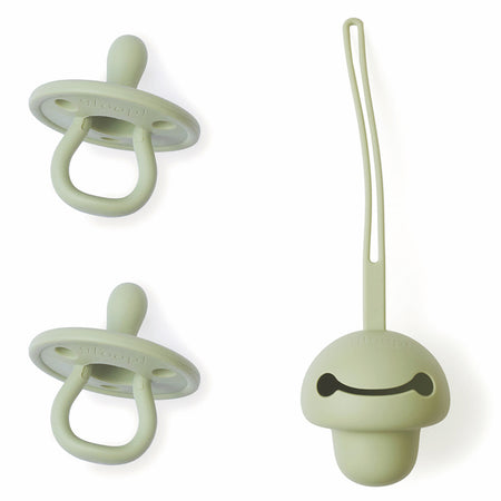 Set 2 ciucci e porta ciuccio in silicone Gloop!