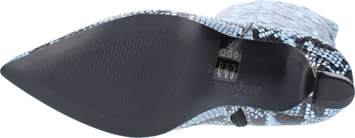 GOLD-&amp;-ROUGE-Stivali-Blu-nero-da-donna