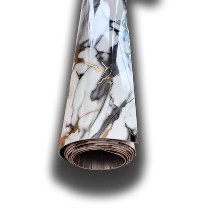 Rotolo da 3,6mq Rivestimento AUTOADESIVO in SXP thermo/acustico MARMO LUCIDO HI-RES 1200x3000x2,5mm HYDRO. Col. PD2027