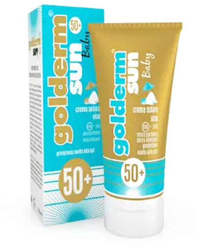 Golderm Sun 50+ Baby Crema Solare Viso Protezione Molto Alta 50 Ml per Bambini Crema Protezione Solare Formula Ricca per Pelli Delicate Shedir Pharma Srl