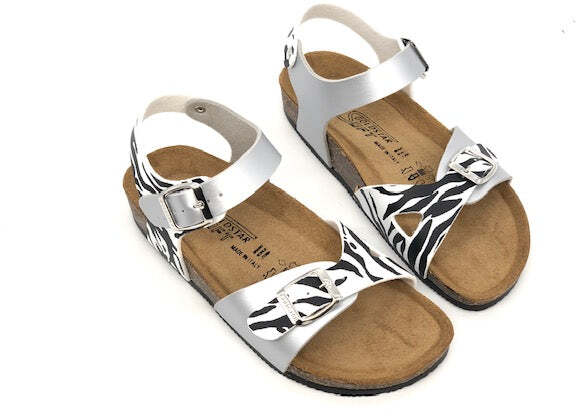 GOLDSTAR Sandalo Bambina Argento Zebra