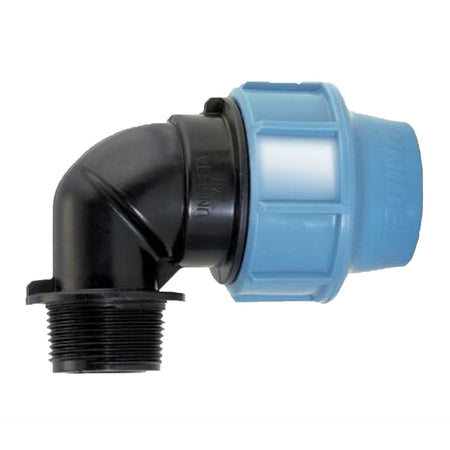 Gomito a 90° con derivazione Maschio in polipropilene per irrigazione e giardinaggio PN 16 Bar