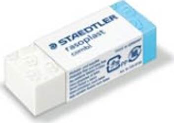 Gomma Combi Rasoplast - 43 x19 x13 mm - blu e bianca - Staedtler - conf. 30 pezzi Cancelleria e prodotti per ufficio/Penne matite scrittura e correzione/Correttori e gomme/Gomme Eurocartuccia - Pavullo, Commerciovirtuoso.it