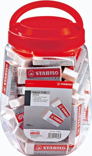 Gomma Legacy - bianco - Stabilo - expo 60 pezzi Cancelleria e prodotti per ufficio/Penne matite scrittura e correzione/Correttori e gomme/Gomme Eurocartuccia - Pavullo, Commerciovirtuoso.it