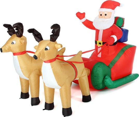 Gonfiabile Babbo Natale Su Slitta Con Renne Luci A Led 240x137cm Autogonfiabile Casa e cucina/Decorazioni per interni/Addobbi e decorazioni per ricorrenze/Decorazioni natalizie/Orpelli e festoni Trade Shop italia - Napoli, Commerciovirtuoso.it