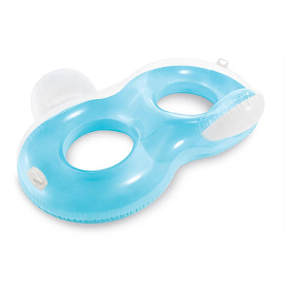 Salvagente gonfiabile doppio con schienale colore blu da mare e piscina 198 cm