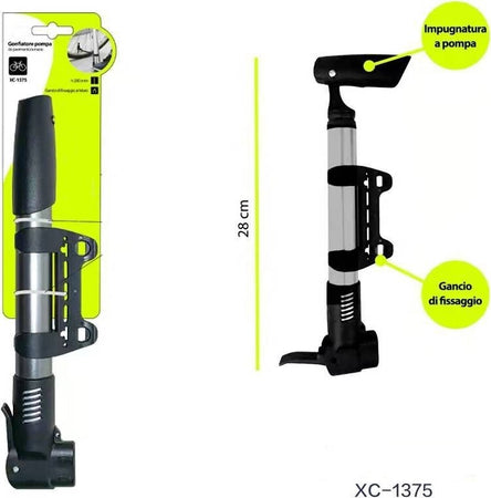 Gonfiatore Pompa Per Ruote Bici Con Gancio Di Fissaggio Bicicletta 28cm Xc-1375 Sport e Tempo Libero > Ciclismo > Ricambi per Bici > Sport Trade Shop italia - Napoli, Commerciovirtuoso.it