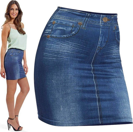 GONNA ELASTICIZZATA SLIM SKIRT EFFETTO JEANS MODELLANTE DIMAGRANTE TAG. UNICA Moda/Donna/Abbigliamento/Gonne Trade Shop italia - Napoli, Commerciovirtuoso.it