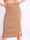 Gonna Midi Donna In Maglia A Costine Modello Dritto 100% Cotone Made In Italy Gonna Trendy A Tubino Aderente Al Ginocchio Ederella