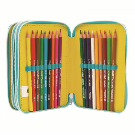 Gopop23 Astuccio Triplo Love&peace per La Scuola Completo Giochi Preziosi