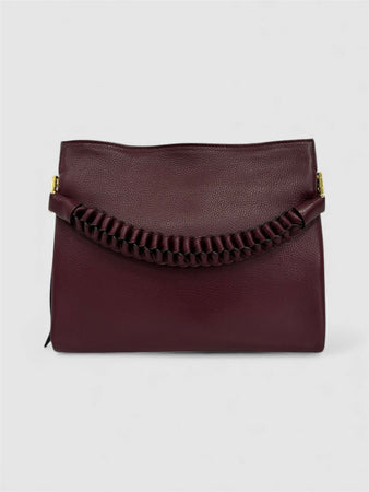 DOPPIASE Borsa Treccia Grande in vera pelle Dollaro Made in Italy 30x25x13cm