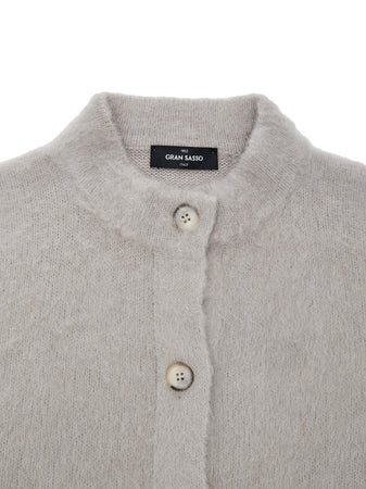 Gran Sasso Cardigan con Colletto alla Corena in Tortora da donna