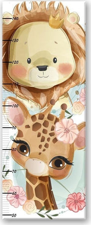 Grafico-di-Crescita-per-Bambini,-Leone-e-giraffa