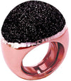 Grande anello in argento rosè con smalto glitter