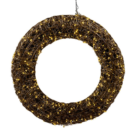 Ghirlanda tonda natalizia "Supreme" in metallo con led a luce calda