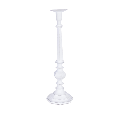 candelabro chandana a fuoco bianco con varie misure di altezza realizzato in alluminio
