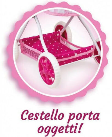 Grandi Giochi Passeggino Carrozzina Bambole Amore Mio Country Con Cappottina E Copertina Country Gg