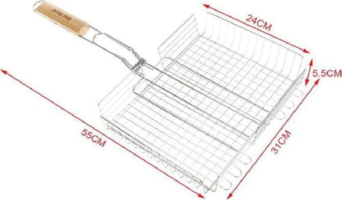 Graticola A Rete Per Grigliate 55x31x24xh5.5cm + Manico Griglia Barbecue 2406341 Casa e cucina/Elettrodomestici per la cucina/Piastre e griglie elettriche/Piastre Trade Shop italia - Napoli, Commerciovirtuoso.it