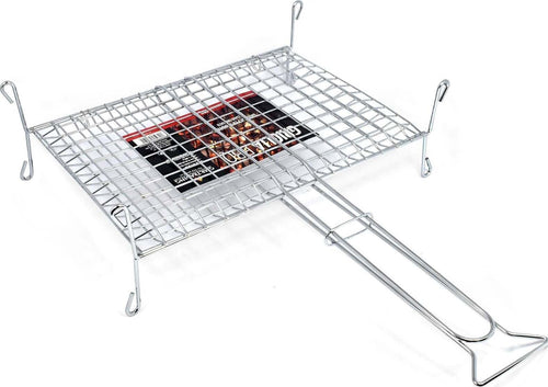 Graticola per barbecue, griglia in acciaio a barre con piedini di alta qualità 40 x 30 cm