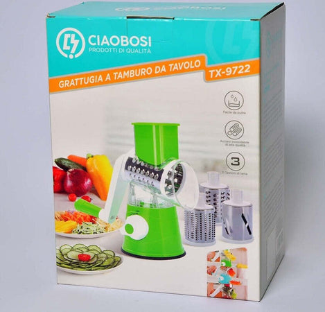 Grattugia A Tamburo Manuale Per Cucina Casa Da Tavolo Tritatutto Affetta Tx-9722 Casa e cucina/Elettrodomestici per la cucina/Robot da cucina frullatori e impastatrici/Frullatori/Tritatutto e mini frullatori Trade Shop italia - Napoli, Commerciovirtuoso.it