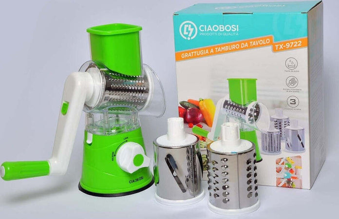 Grattugia A Tamburo Manuale Per Cucina Casa Da Tavolo Tritatutto Affetta Tx-9722 Casa e cucina/Elettrodomestici per la cucina/Robot da cucina frullatori e impastatrici/Frullatori/Tritatutto e mini frullatori Trade Shop italia - Napoli, Commerciovirtuoso.it
