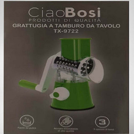 Grattugia A Tamburo Manuale Per Cucina Casa Da Tavolo Tritatutto Affetta Tx-9722 Casa e cucina/Elettrodomestici per la cucina/Robot da cucina frullatori e impastatrici/Frullatori/Tritatutto e mini frullatori Trade Shop italia - Napoli, Commerciovirtuoso.it
