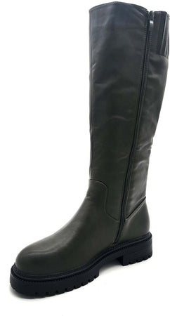 Green - Stivali donna in ecopelle verde
