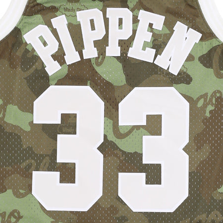 MITCHELL &amp; NESS Canotta Basket Uomo Nba Ghost Green Camo Swingman Jersey Hardwood Classics No 33 Scottie Pippen 1997-98 Chibul Camo/green da uomo