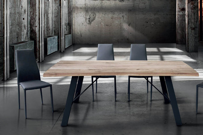 GREGORY---tavolo-da-pranzo-moderno-in-metallo-e-legno-250x100-Nero-Milani-Home