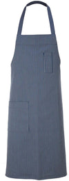 Grembiule Cannes Gessato Blu Grembiule Cuoco Rigato Puro Cotone