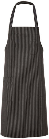 Grembiule Cannes Gessato Nero Grembiule Cuoco Rigato Puro Cotone