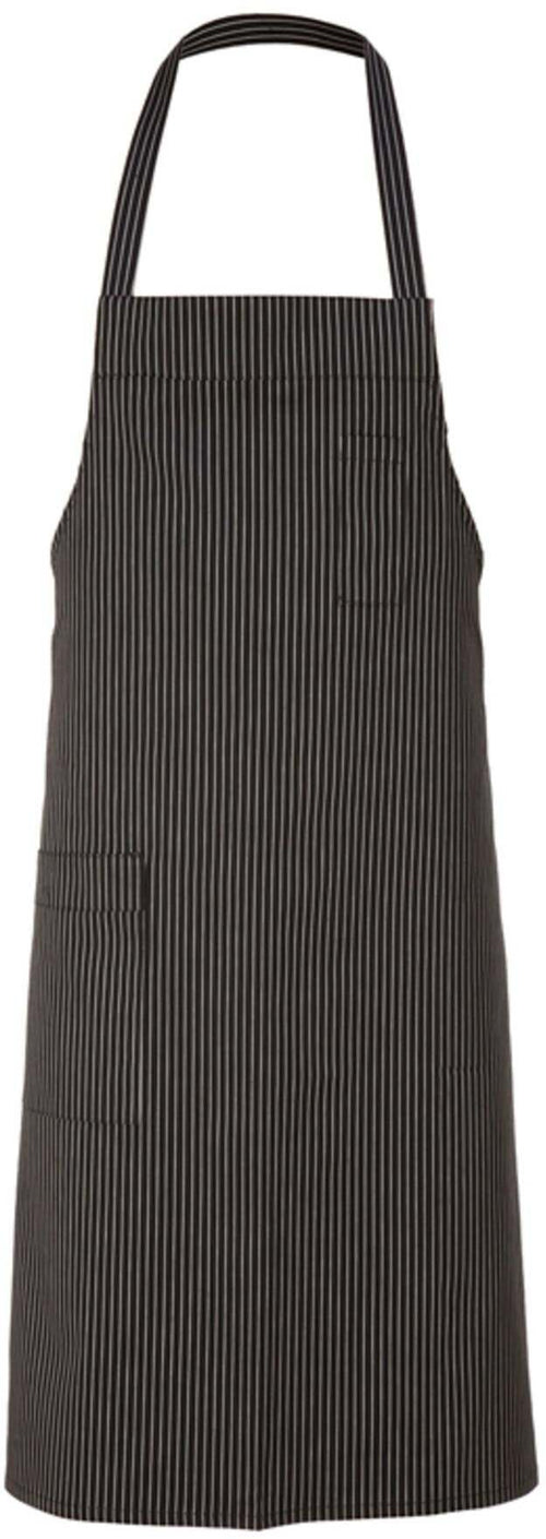 Grembiule Cannes Gessato Nero Grembiule Cuoco Rigato Puro Cotone