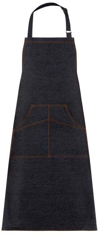 Grembiule Chicago Jeans Nero Grembiule Cuoco con Tasconi Regolabile Pettorina Cameriere Osteria