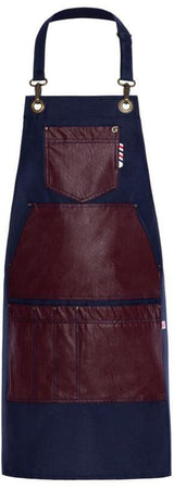 Grembiule Gauguin Blu con Inserti Similpelle Lavabile in Lavatrice Grembiule con pettorina Idrorepellente