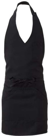 Grembiule Lipari Nero Grembiule Pettorina Servizio con Tascone