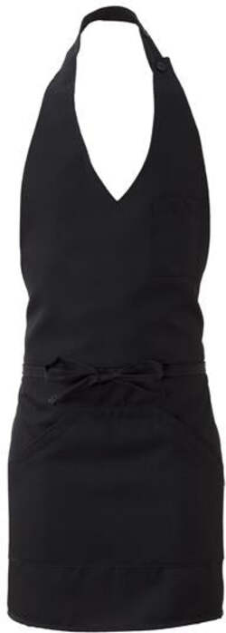 Grembiule Lipari Nero Grembiule Pettorina Servizio con Tascone