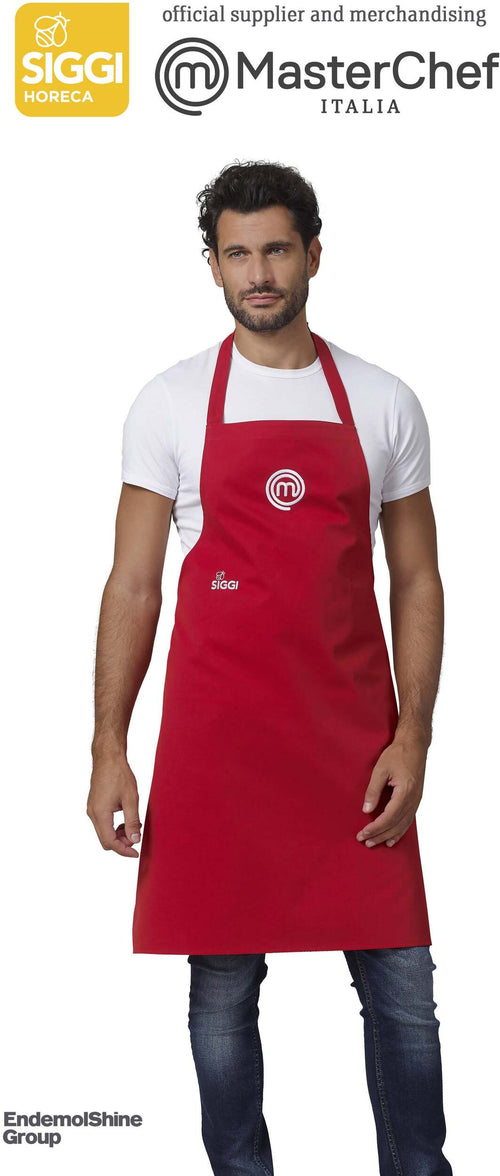 Grembiule Masterchef by Siggi Originale Idea Regalo Grembiule Da Cucina Cotone 190 Gr Con Laccio Girocollo Regolabile E Lacci in Vita Logo Masterchef Al Centro Diversi Colori