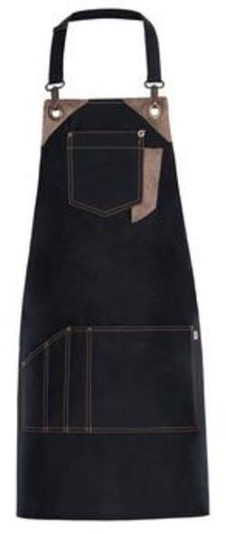 Grembiule Picasso Nero Idrorepellente Inserti in Pelle Lavabile Grembiule Parrucchiere
