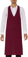 Grembiule Reno Gessato Bordeaux Grembiule con Pettorina Cameriere Sommelier