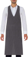 Grembiule Reno Gessato Grigio Grembiule con Pettorina Cameriere Sommelier