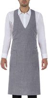Grembiule Reno Grigio Finto Lino Grembiule con Pettorina