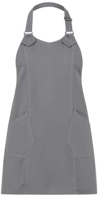 Grembiule Virginia Grigio Chiaro Grembiule Donna con Tasconi Regolabile Pettorina Cameriera Osteria