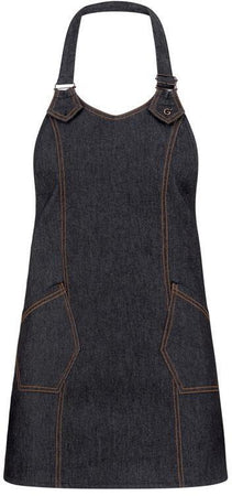 Grembiule Virginia Jeans Nero Grembiule Donna con Tasconi Regolabile Pettorina Cameriera Osteria