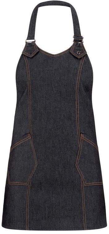 Grembiule Virginia Jeans Nero Grembiule Donna con Tasconi Regolabile Pettorina Cameriera Osteria