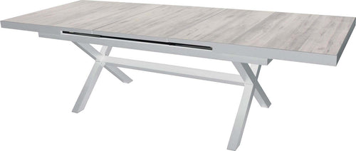 GRES---tavolo-da-giardino-allungabile-in-alluminio-e-gres-cm-200/260x101-Bianco-Milani-Home