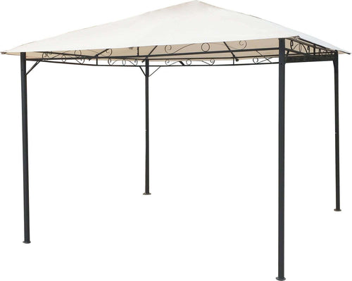 GREX---gazebo-da-giardino-3x4-in-metallo-nero-telo-beige-senza-doppio-tetto-Antracite-Milani-Home