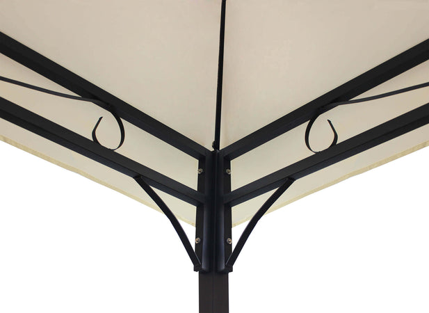 GREX---gazebo-da-giardino-3x4-in-metallo-nero-telo-beige-senza-doppio-tetto-Antracite-Milani-Home