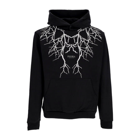 PHOBIA Felpa Leggera Cappuccio Uomo Embroidery Lightning Hoodie Black/grey da uomo