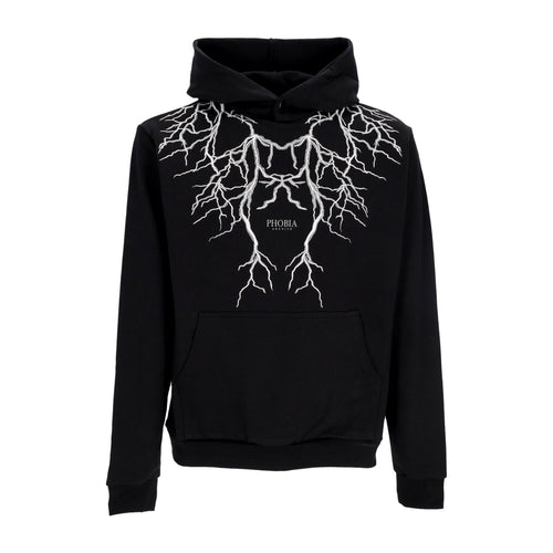PHOBIA Felpa Leggera Cappuccio Uomo Embroidery Lightning Hoodie Black/grey da uomo